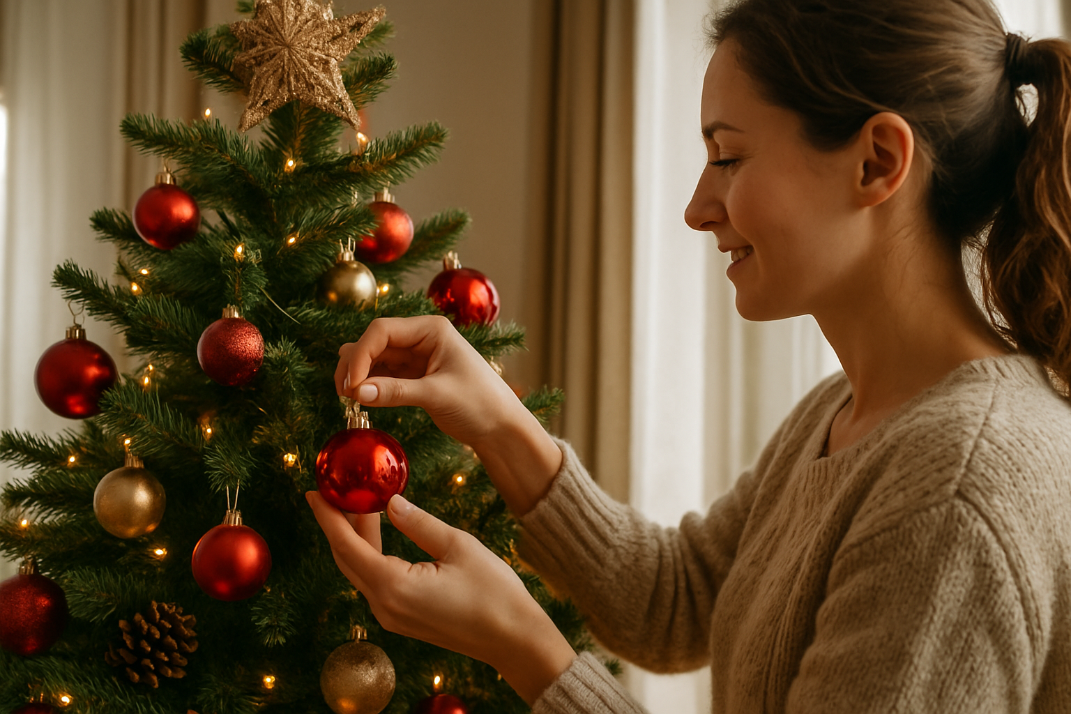 come addobbare l'albero di natale - Illustration